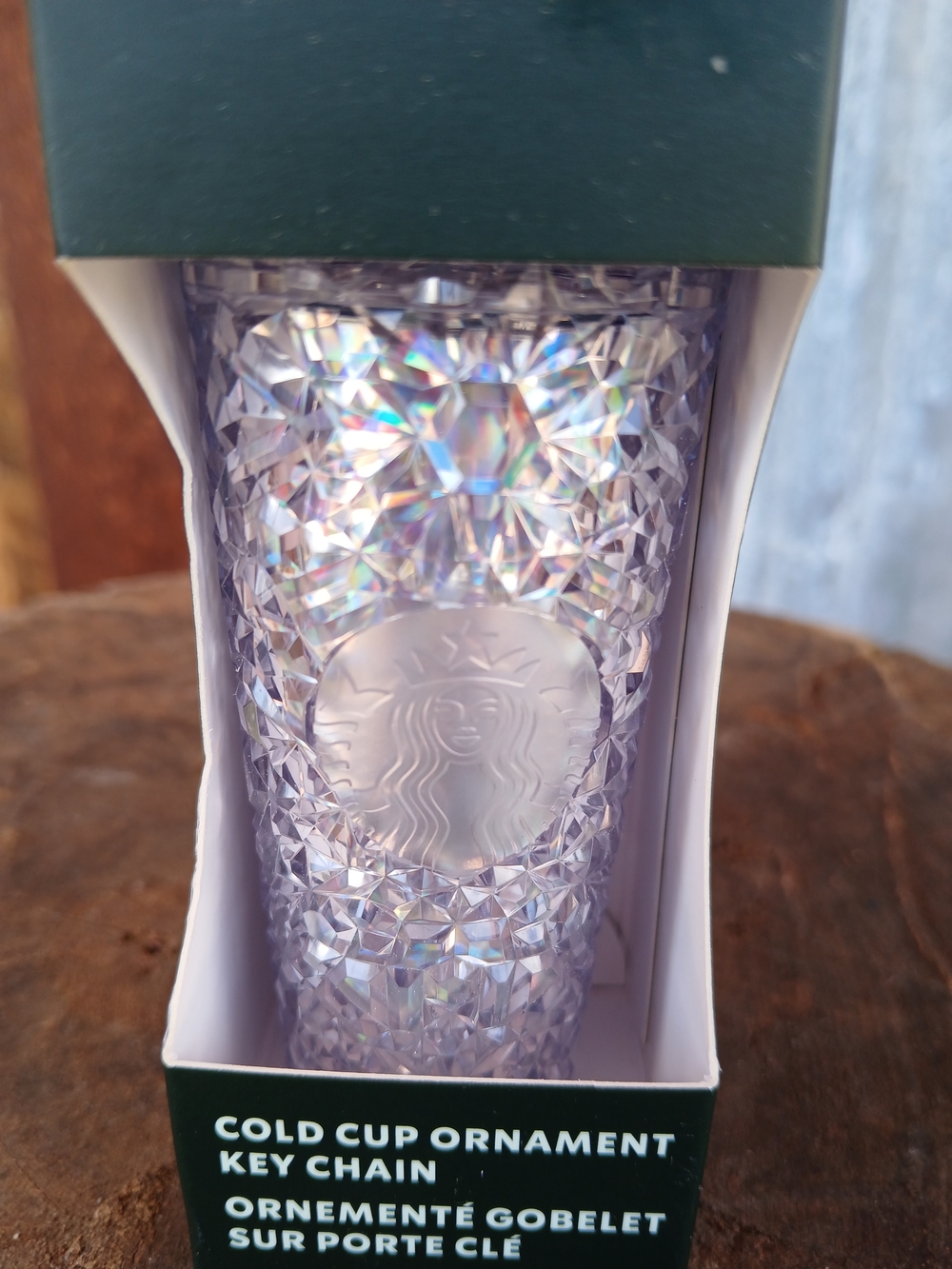 Starbucks Iridescent Faceted Cold Cup Ornament Keychain 2024 NEW
